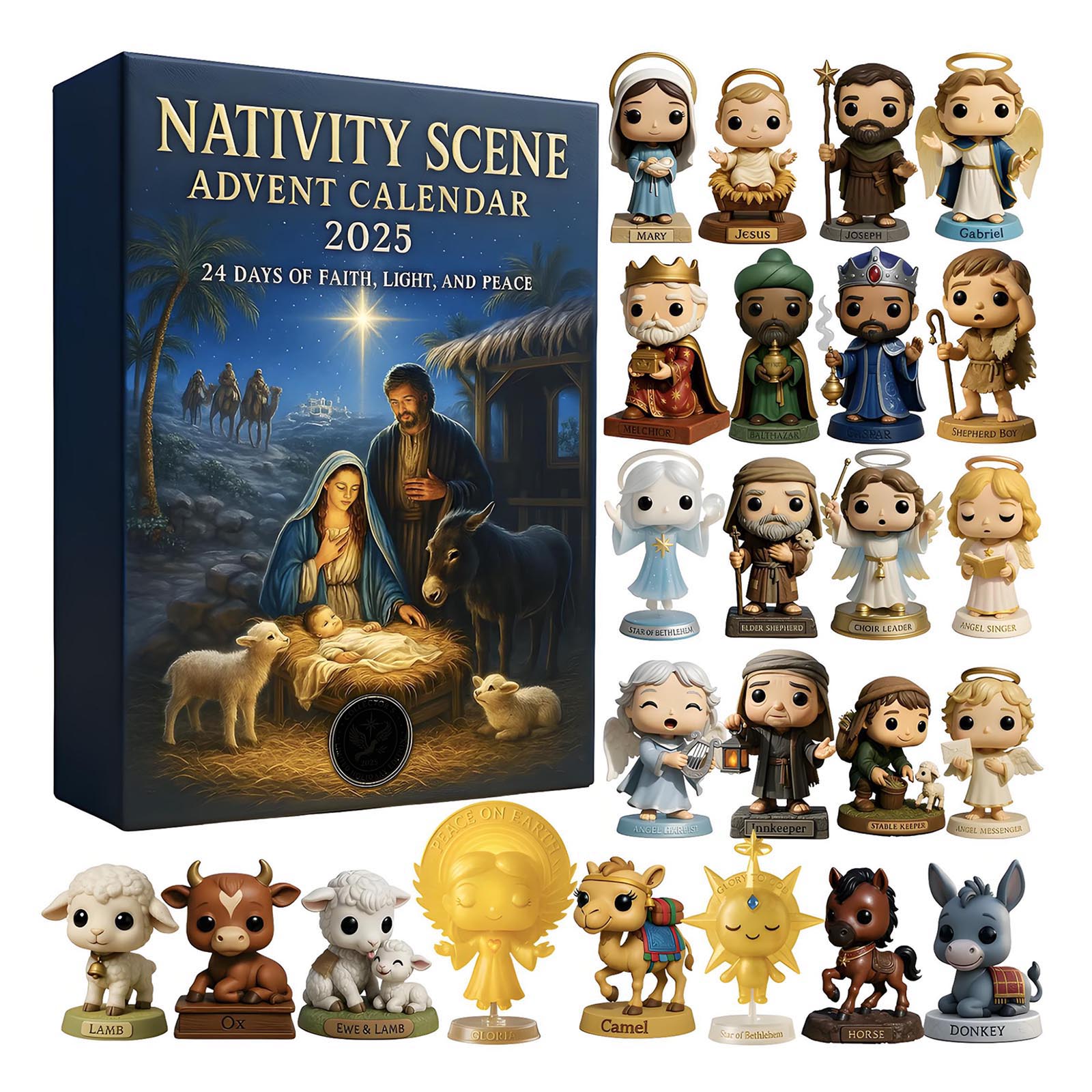 

Календарь обратного отсчета включает 24 подарка, календарь обратного отсчета и подарок-сюрприз One Size