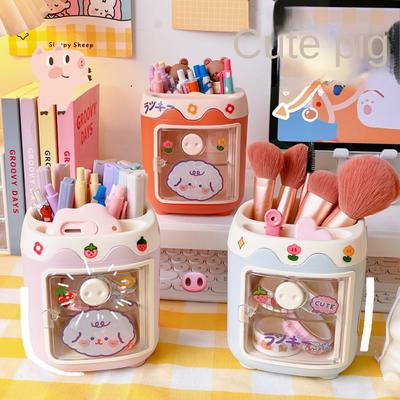 Porte-stylo créatif en forme de cochon, mignon, multi-grille, pour étudiants, papeterie de bureau, porte-stylo à tiroir