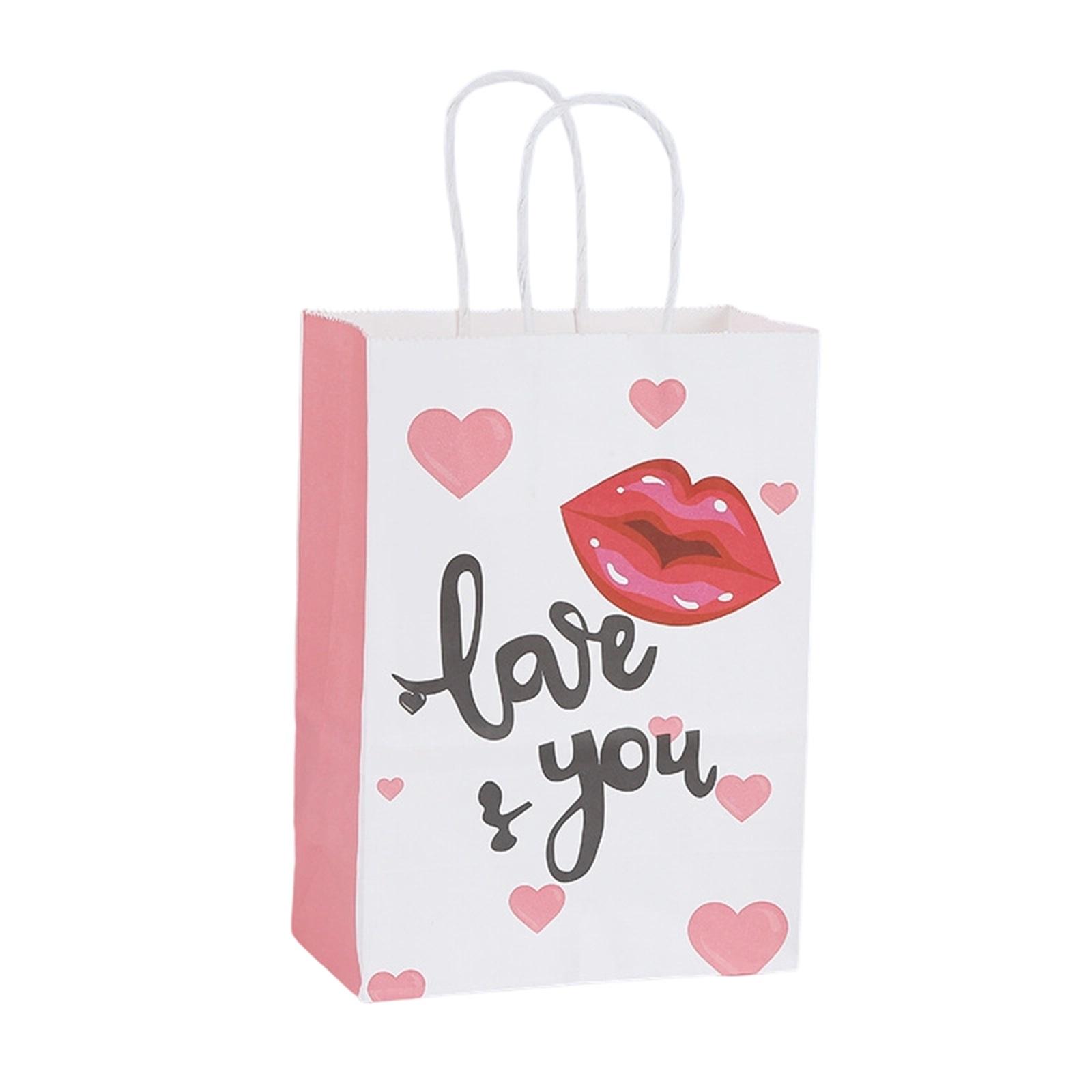 

Cute Cartoon Kraft Paper Bag, Valentine s Day Gift Bag, Shopping Packaging Bag, Handbag one size