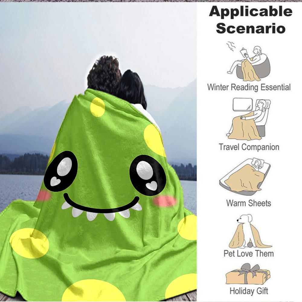 1pc Cute Monster Blanket, Lightweight Flannel Throw Blanket for Sofa, Bed, Travel, Camping, Living Room, Office, Couch, Chair, and Bed