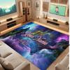 Space Cosmic Theme Crystal Velvet Floor Rug Personalized Custom Name Text Warm Carpet Home Decoration