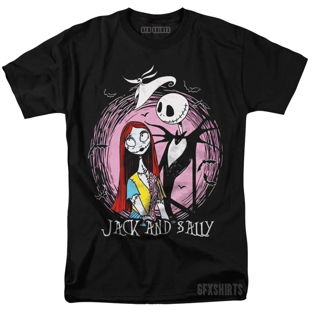 Футболка «Кошмар перед Рождеством», футболка с графическим принтом Джека и Салли, унисекс S