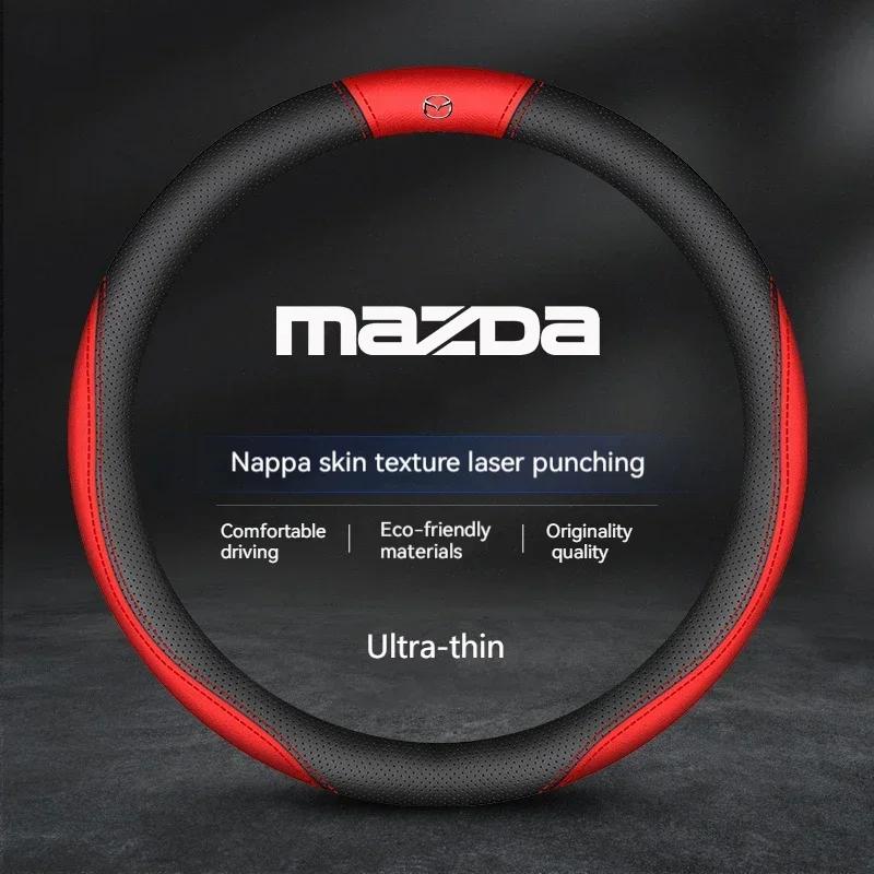 2025 Heiß für Mazda2 3 6 SKYACTIV Axela Atenza CX30 CX5 CX8 CX9 MX5 RX8 RX7 BT50 Wildleder Leder Auto Lenkradabdeckung Auto Zubehör