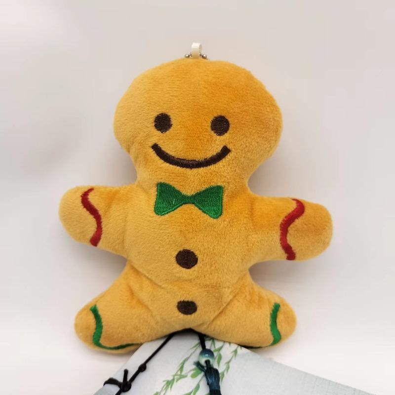 

Кукла в новом стиле Пряничный человечек Рождественская плюшевая кукла-подвеска Популярный мультяшный кулон для сумки Кукла-украшение для подвешивания Подарочная подвеска 1pcs жёлтый