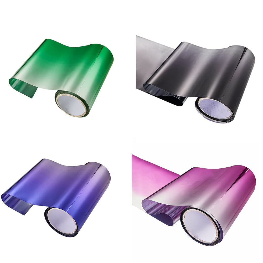 Plouluyt Car Tint Film Top Front Windshield Foil Protection Gradient 20X150cm(Green)