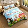 Custom Name Text Bedding 3Pcs Set,La Granja De Zenón 1 Duvet Cover 2 Pillowcases Soft Bed Linen For Gift