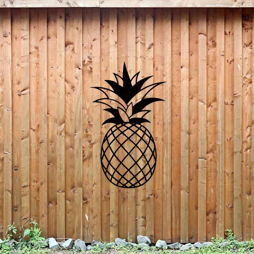 Stunning Black Pineapple Sign! For Home Living Room. Modern Pineapple Metal Wall Decor. Stylish Wall Sculpture and Hanging.