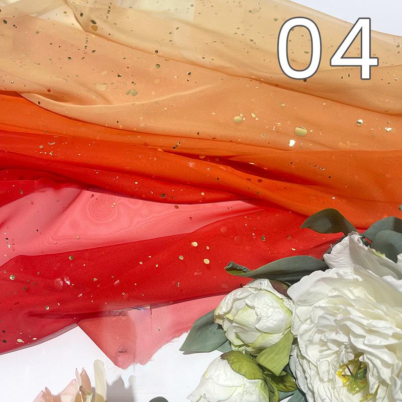 1/3/5M Rainbow Gradient Color Chiffon Fabric 30D Gradient Tulle Fabric For Diy Ancient Style Hanfu Wedding Dress Stage Garment