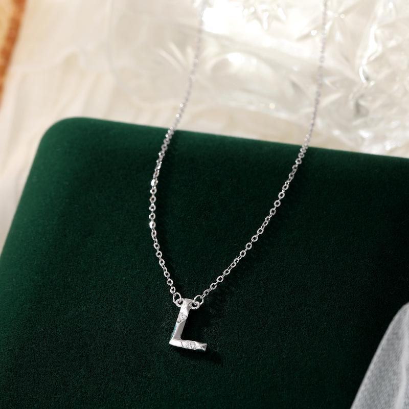 Banyan Tree S925 Silber Halskette mit englischen Buchstaben und Diamanten – Elegante und vielseitige Schlüsselbeinkette für Damen