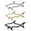 2Pcs 3D Metal Car Styling Sticker Hollow Fish Shark Emblem Badge Decals Automobiles Motorcycle Computer Fuel Cap Accessories