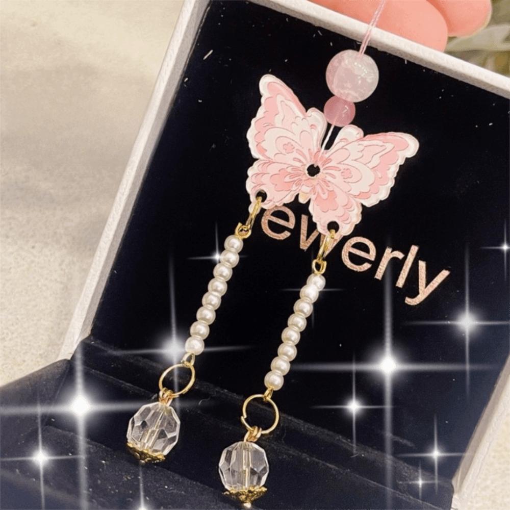Lightweight Butterfly Car Pendant Polyester Tassel Rearview Mirror Pendant Car Interior