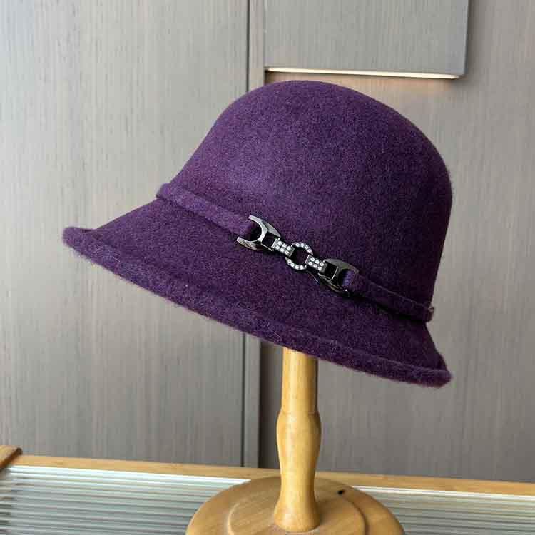 Autumn and winter new high-end dome wool fashion basin hat women's outdoor leisure knitted mother hat warm bucket hat