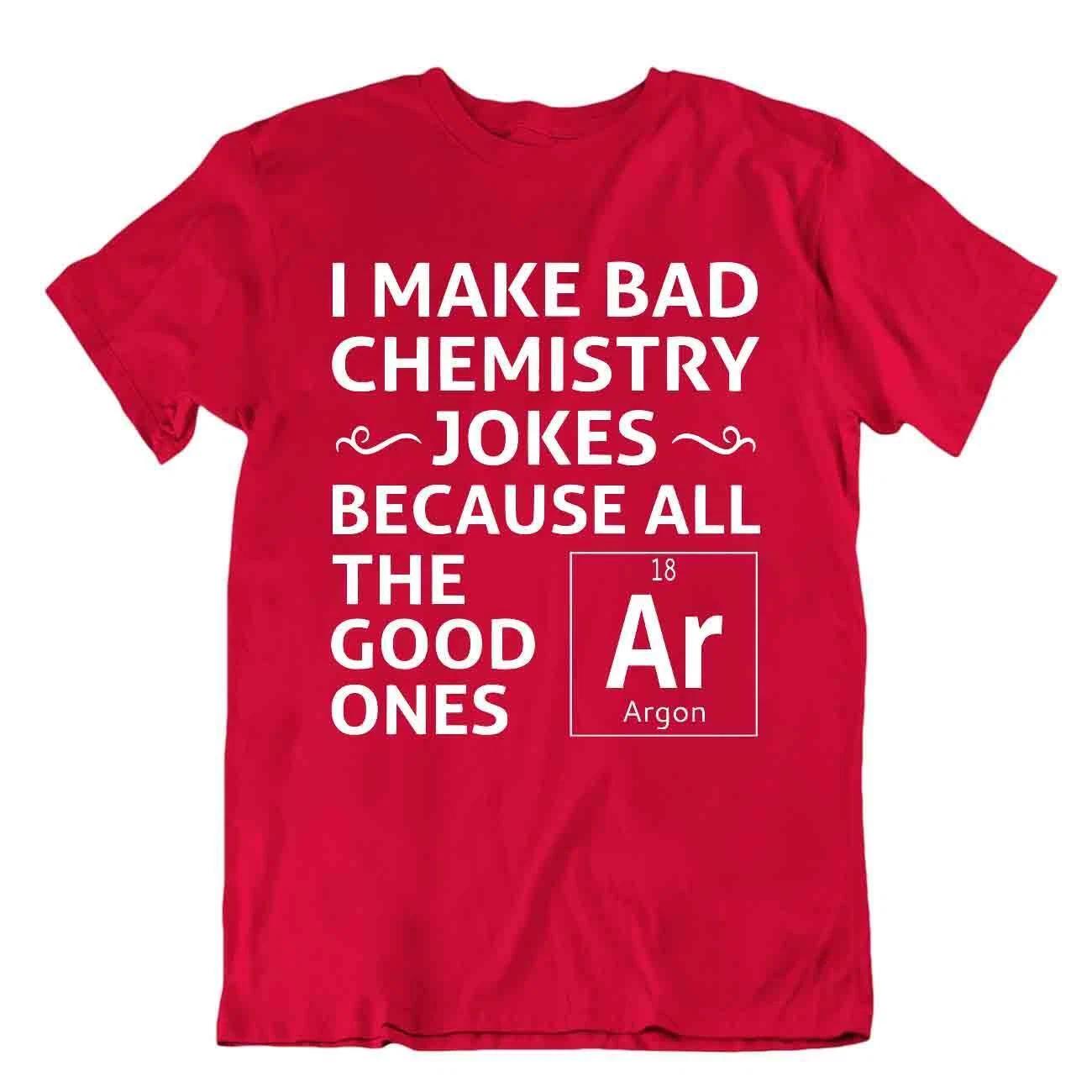 All The Good Jokes Ar Tshirt Chemist T-Shirt Funny Tee Wordplay Shirt M