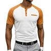 Men's Summer Short Sleeve Raglan Sleeve Henley Shirt Buttoned Neck Casual Fit Lightweight Soft Fabric Top