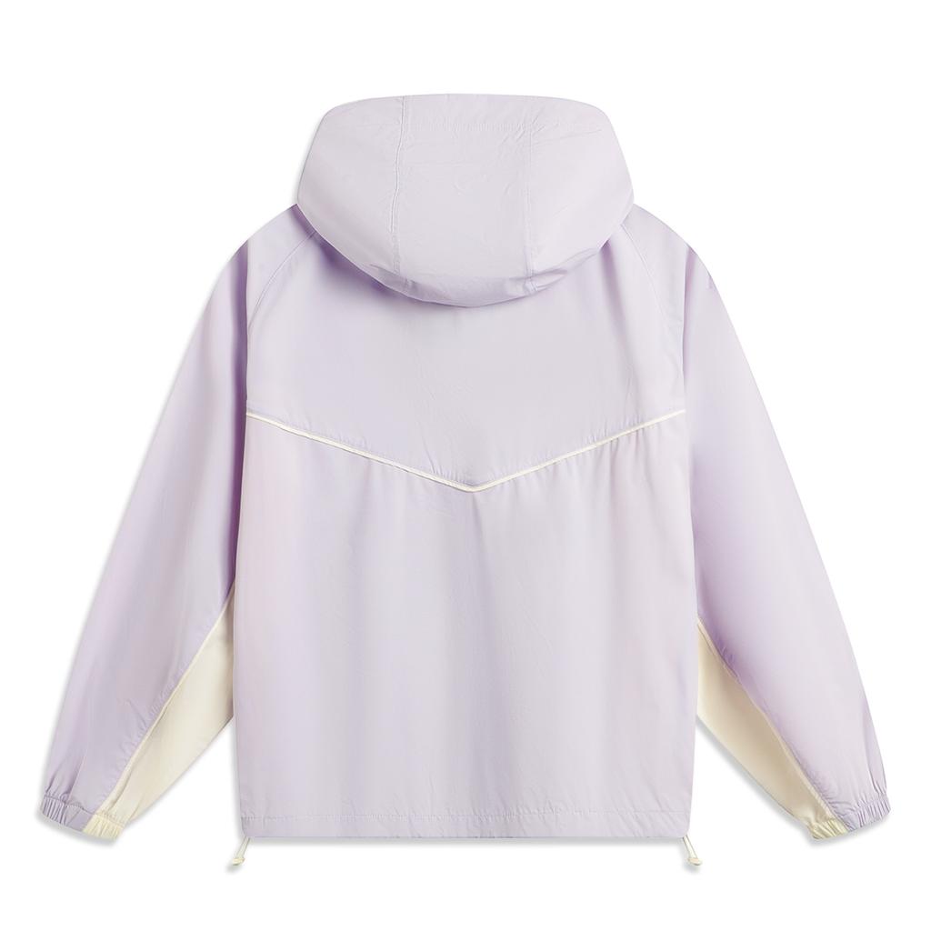 Li-Ning Sports Trend Series Spliced Zipper Hooded Versatile Casual UV Protection Jacket Women Jackets Purple AFDV994-1