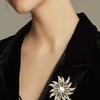 Exquisite High-End Sonnenblumen-Perlenbrosche für Damen - Elegante Mantelnadel und Einzigartiges Modeaccessoire