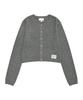 Covernat Woman Crop Round Knit Cardigan Melange Gray