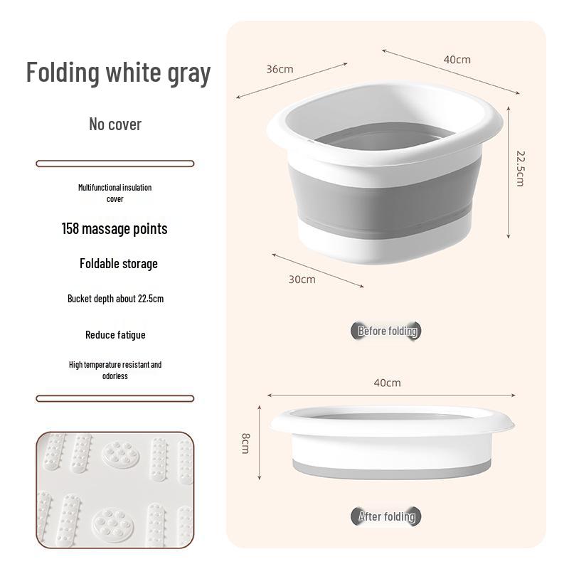 Faltbarer isolierter Fußbadeeimer mit Deckel - Haushalt Wadenhohes Fußbadbecken, keine Installation erforderlich.
