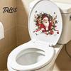 Christmas Gift for Bathroom 3D Break Through Wall Santa Reindeer Toilet Sticker, Self-Adhesive Holiday Seat Stickers Decal, Waterproof Lid Decor Home