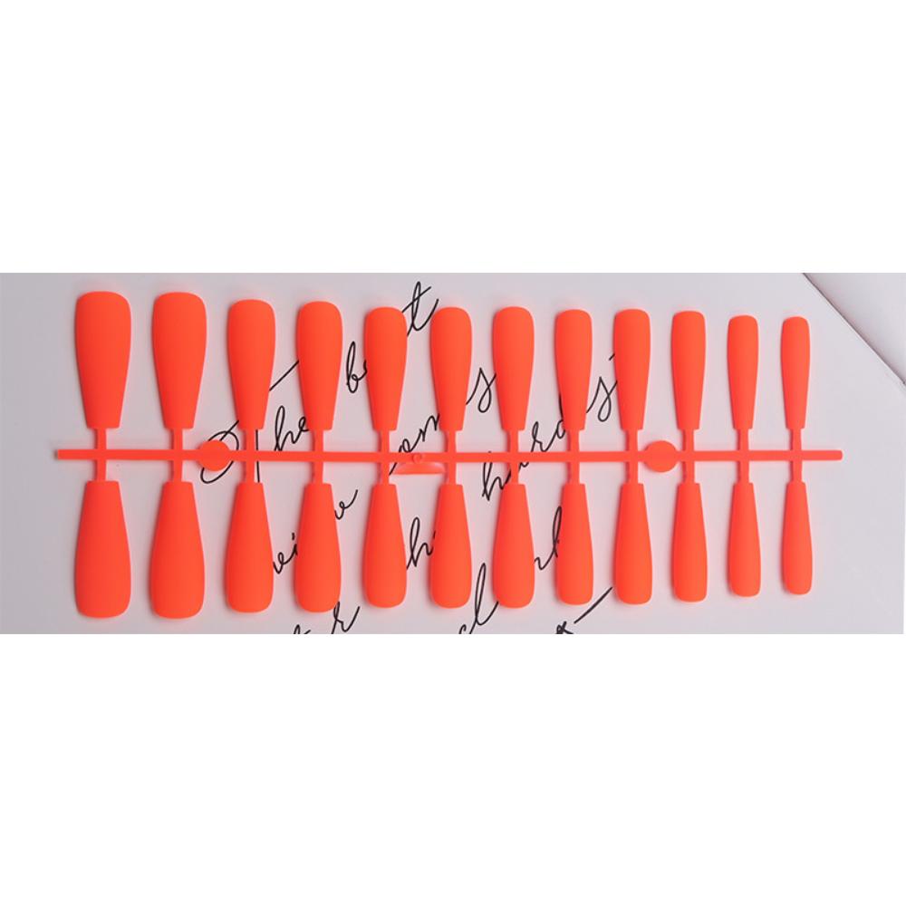 24pcs/set DIY Quick Nails Lengthened Ballet Matte T-shaped False Nails Multi-color Strips Finished Wear Manicure