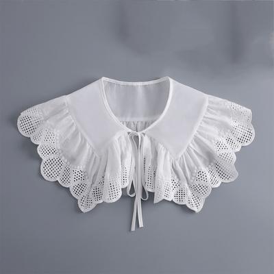 Colletto Falso Floreale in Pizzo Scavato per Donna Camicia Colletto Staccabile Decorativo Rimovibile Abbigliamento Coprispalle Colletto Falso