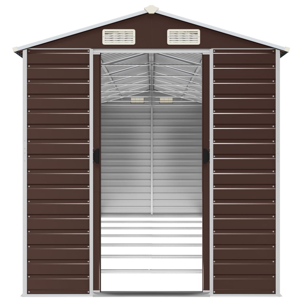 Garden Shed Brown 191 x 640 x 198 cm Galvanized Steel