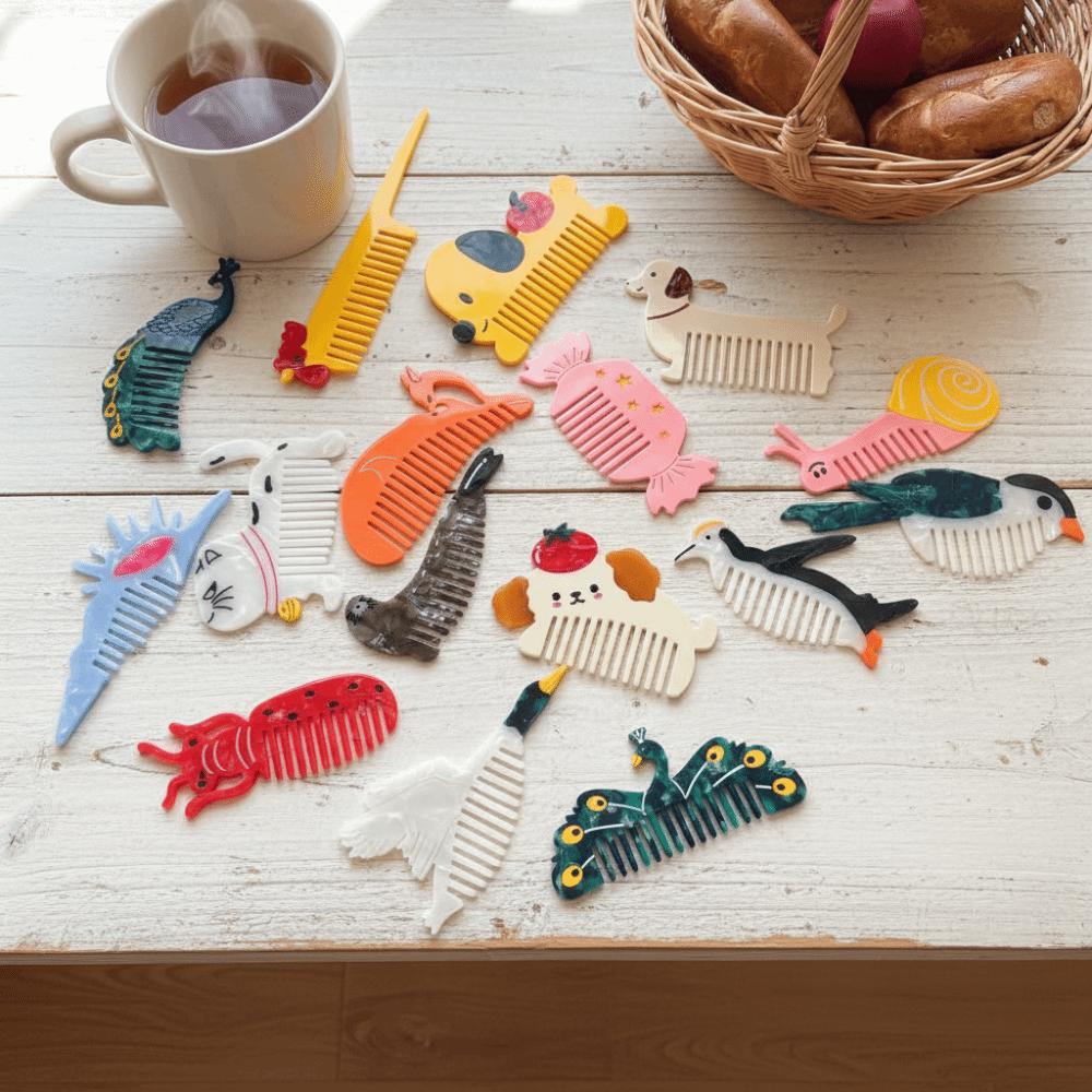 Acetic Acid Cartoon Makeup Comb Fruit Hairdressing Combs Animal Acetate Comb  Dormitory