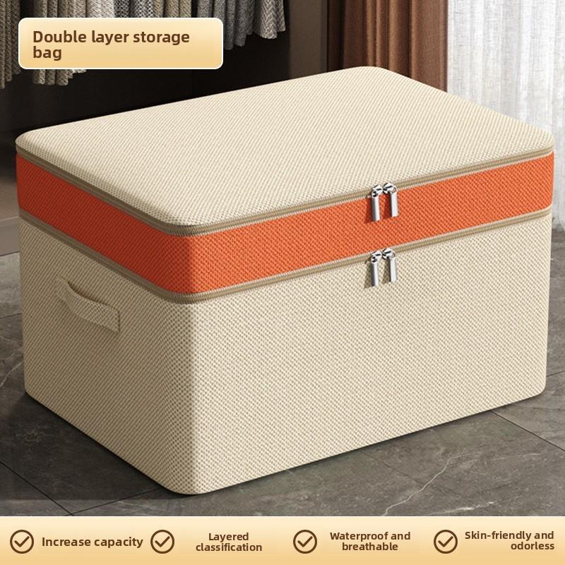 Multifunctional Clothing Storage Bin With Handle And Cover For Closet And Storage Room