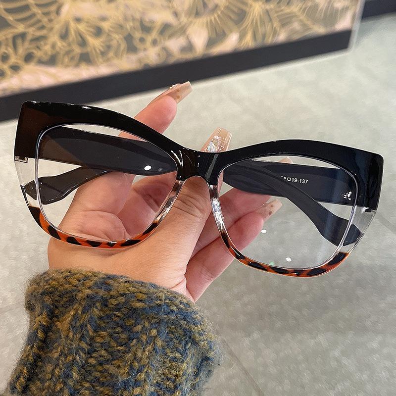 Retro Luxury Anti Blue Light Glasses Big Frame Cat Eye Eyeglasses Men Women Computer Blue Light Blocking Reading Eyeglasses