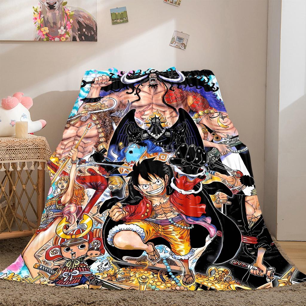 Nami Luffy Zoro Sanji Luxury Flannel Lightweight Blanket Home Decor Sofa Bed Travel Cover Family Gift LXR154