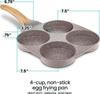 Dove Gray 4 Cup Nonstick Pan Omelette Mini Pancake Pan for Stove Top Gas and Electric Small Skillet Breakfast