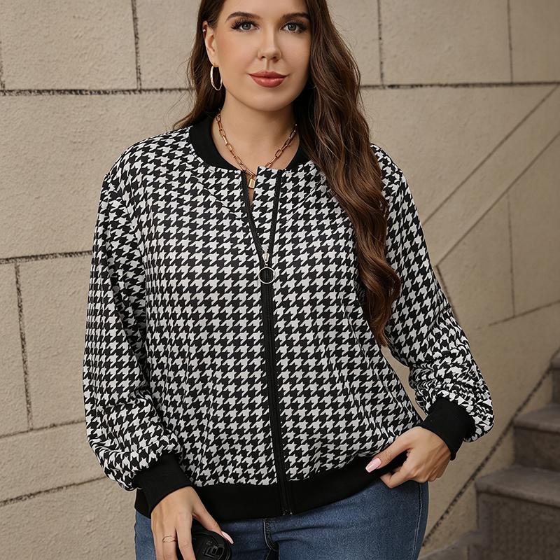 Women Spring Autumn Long Sleeve Floral Bomber Jacket Full Zip Stand Collar Cardigan Coat