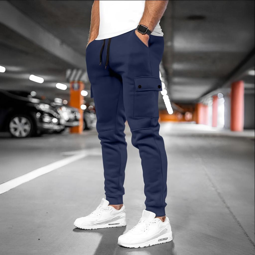 Pantaloni Sportivi da Fitness Casual Larghi da Uomo con Tasche Multiple