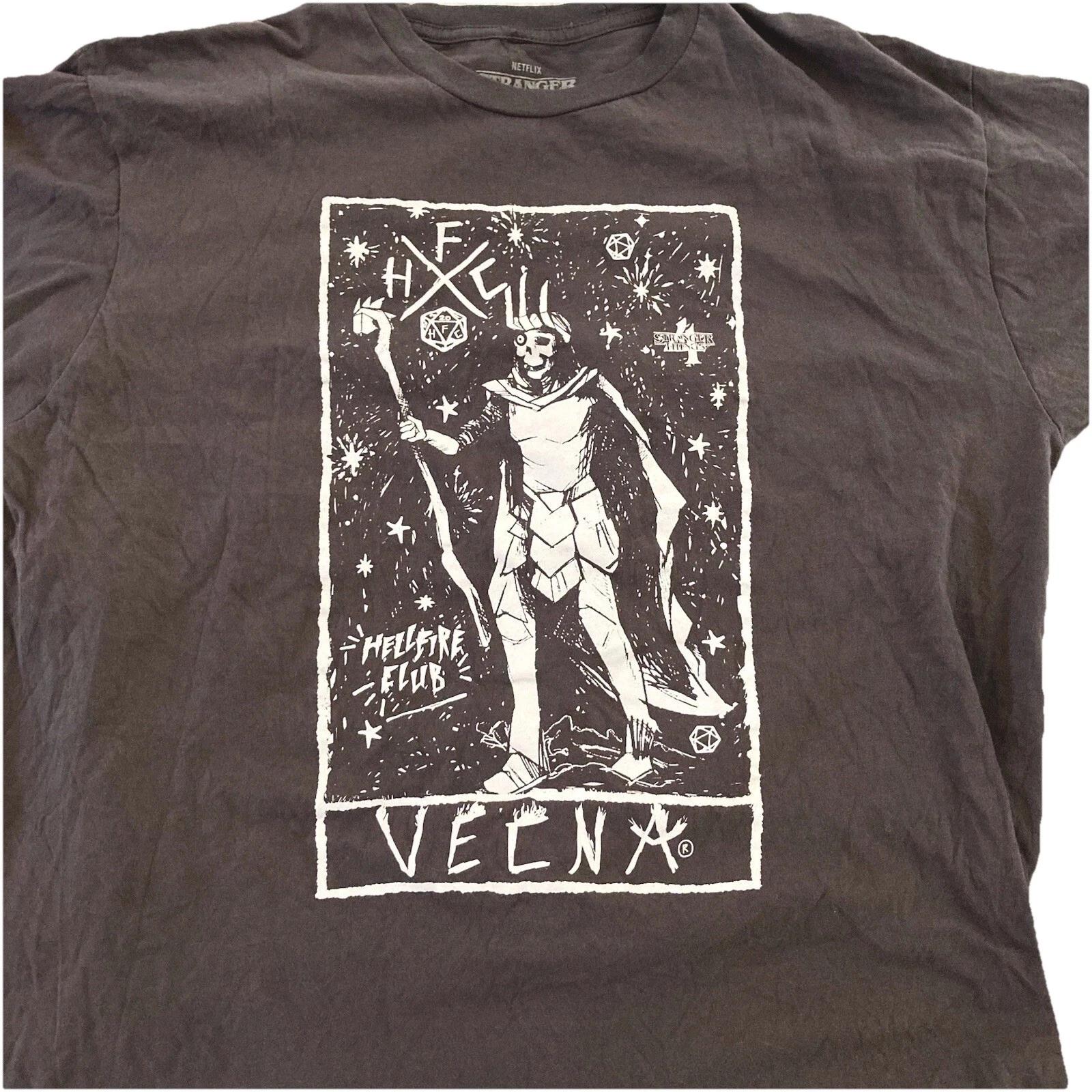 

Stranger Things Vecna T-Shirt XL. Gray Cotton White Season 4 Hellfire Club S