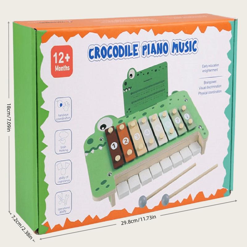 Wooden Crocodile Piano - Musical Percussion, Baby Music Start, Kids' Educational, Preschool Brain-Training Toy