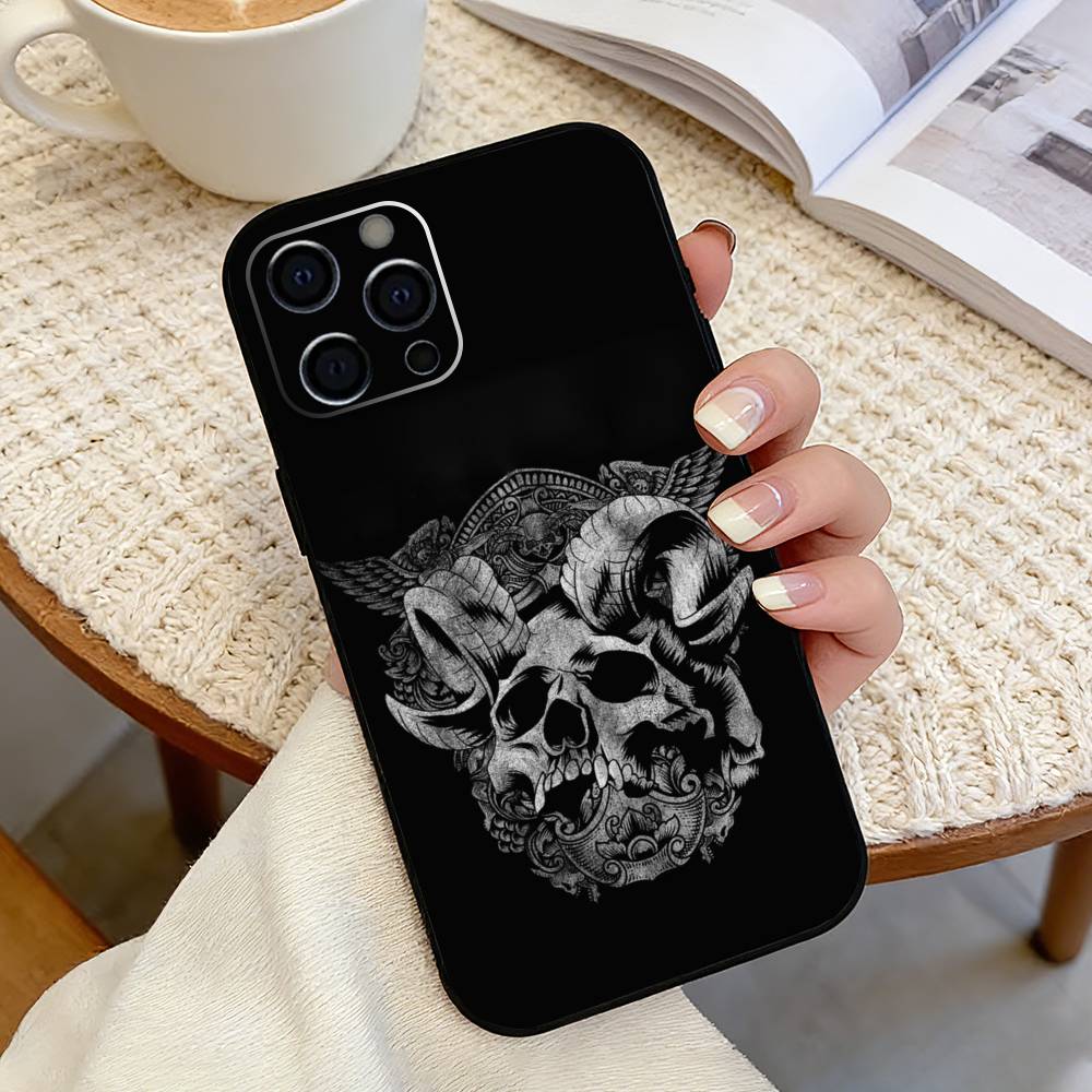 Gothic T-Cyber Sigil Cross Phone Case For iPhone 17, 16,15,14,13,12,11 Plus,Pro Max, Others Soft Black Cover