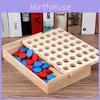 Tabuleiro de Jogo de Conexão de 4 Peças de Xadrez de Madeira Brinquedo de Quebra-Cabeça Infantil Para Brincadeiras Internas de Crianças