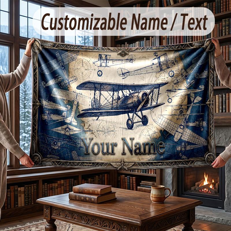 Fantasy Magic Theme Throw Blanket Custom Name Text Personalized Blanket Soft Cozy Blanket for Home Sofa Bed