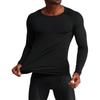 Men's Winter Quick-Dry Fleece Compression Tights & Long Sleeve Sportswear for Running & Basketball.