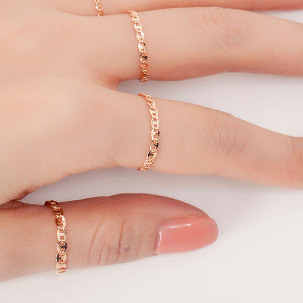 [Helenejw] 14K Flat Chain Gold Ring Type A