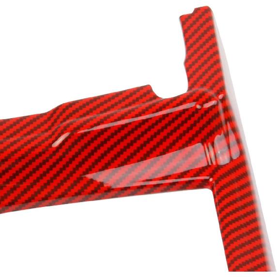 Kohlefaser Becherhalter Abdeckung Zierleiste Dekor Aufkleber für Dodge Charger 2015-2021/ Chrysler 300 2015-2021 rot