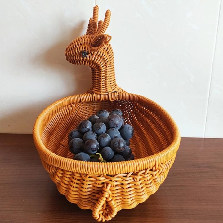 Charm Deer Shape Handwoven Bin Craft Of Sturdy PP Materials Great For Home And Kitchen Use