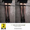 Red Edge Anti-Snag Black Stockings for Women - Durable Silicone Anti-Slip Thigh-High Over-Knee Fashion Socks