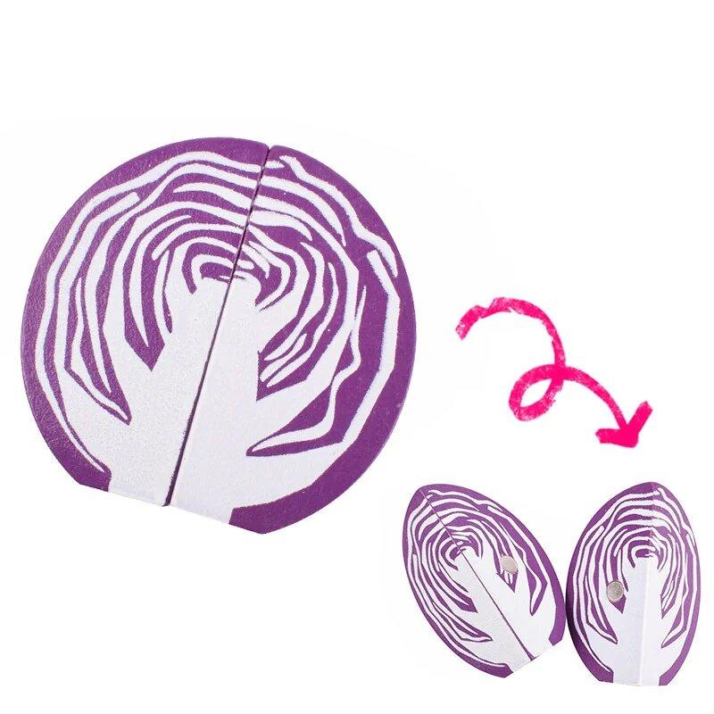 1PCS Wooden Toy Magnetic Cutting Fruit Vegetables Food Pretend Play Simulation Kitchen Role Play Educational Toys For Children