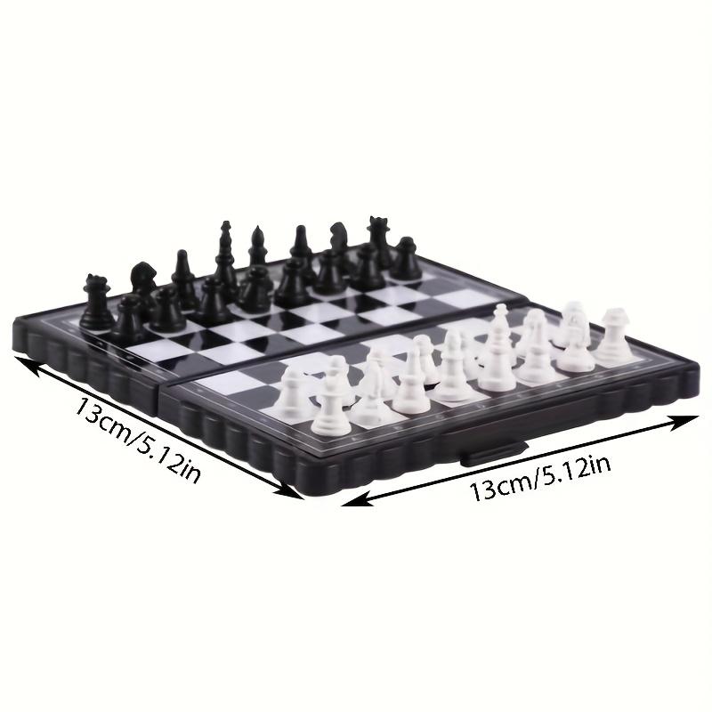 Magnetic Travel Chess Set Folding Portable Mini Chess Board with Full-Size Pieces Pocket-Sized Game for Adults Kids Perfect