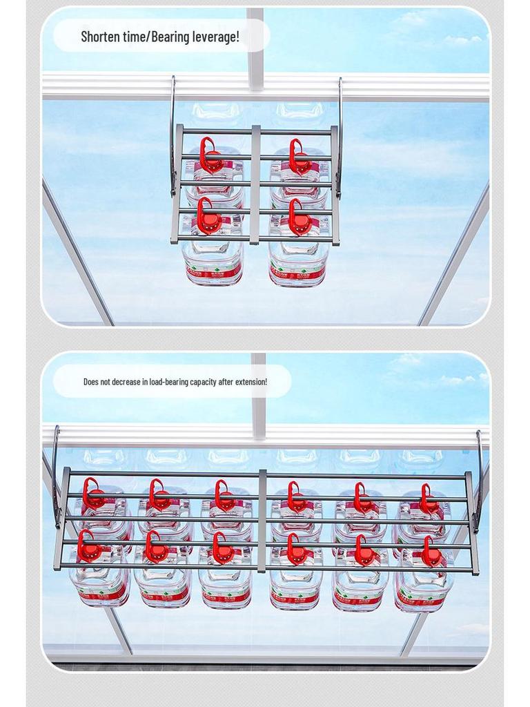 Retractable Balcony Clothes Rack for Drying: Rail for Windows, Radiators, and Railing Shoes.