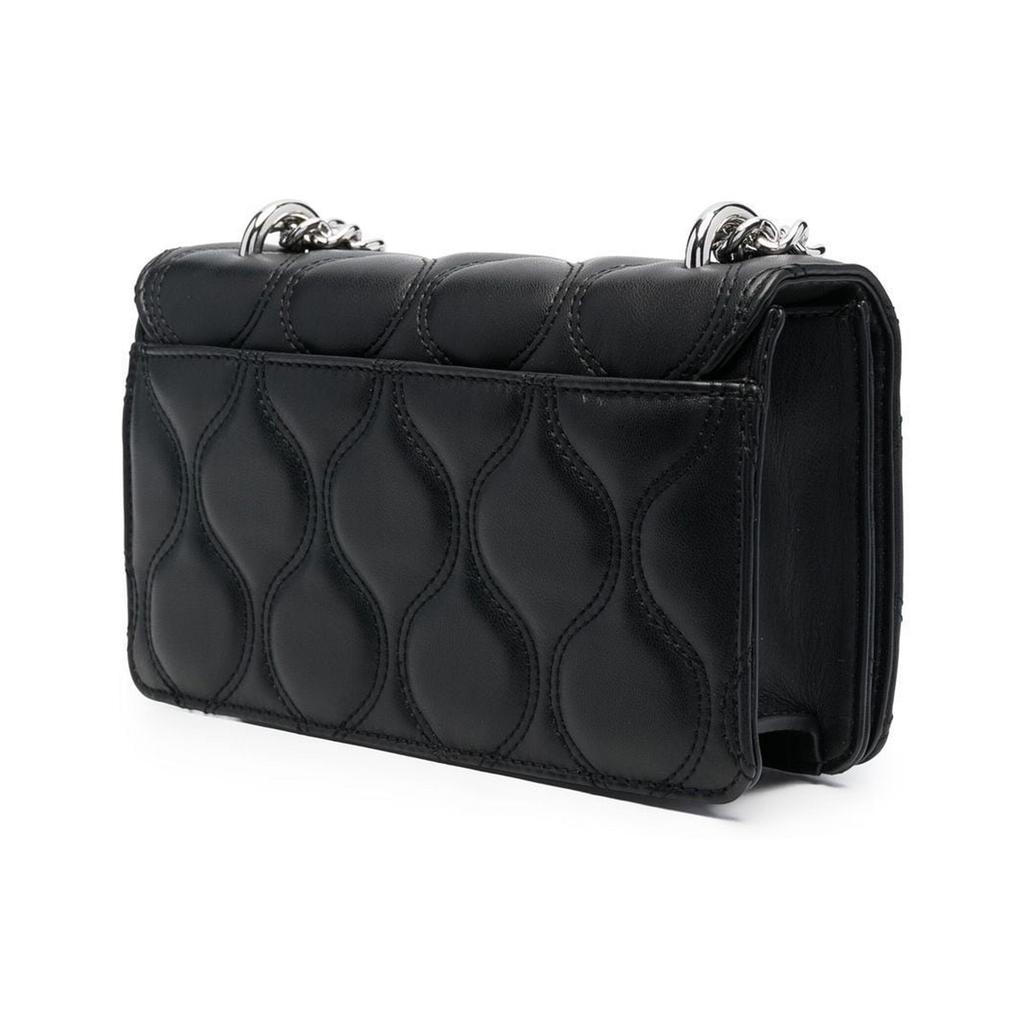 Versace Jeans Couture Wave Gestepptes Design Verstellbare Ketten-Schultertasche Damen-Schultertasche Schwarz 73VA4BL1-ZS409-899