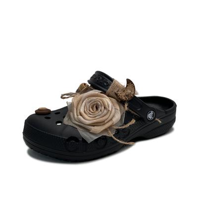 Baya EVA Rosa Seco Temperamento Gentil Sênior Nicho Moda Academia Sapatos com Furos Feminino Preto