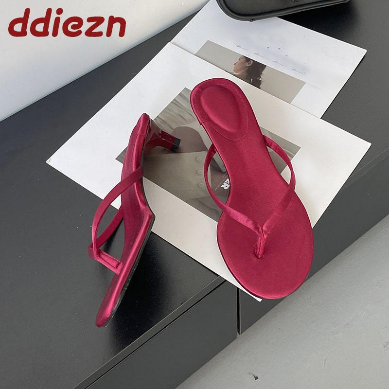 Mode Mode Runde Zehen Damen Dünner Absatz Hausschuhe Pantoletten Damen Flip-Flops Sandalen Frühling Sommer Damen Absatzschuhe Hausschuhe Schuhe Pumps