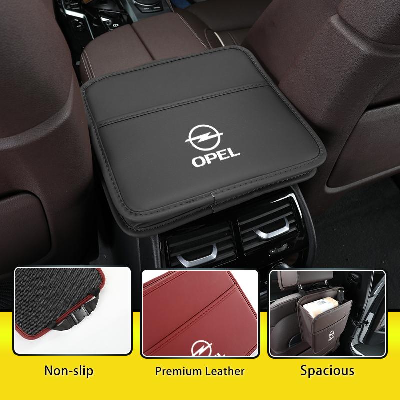 BBGL9 Leather Car Seat Back Storage Bag Hanging Pocket Accessories For Opel Corsa Astra Insignia Vectra Zafira Meriva Mokka Grandland